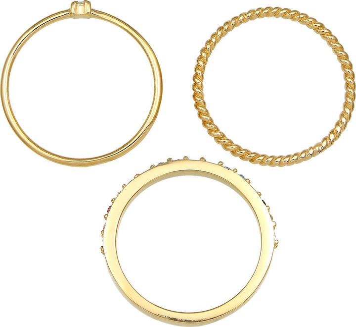 Produktbild Elli Kristall Ring, Multi-Color, Ring Set (62, 925 Silber)