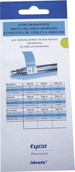 Cimco Cable marker, self-labelling, labelling field 25 x 23 mm, L 150 mm, -30°C - 95°.