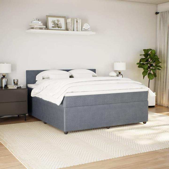 Produktbild VidaXL Bo x springbett mit Matratze 180 x 200 cm Samt (180 x 200 cm, 180 x 200 cm)
