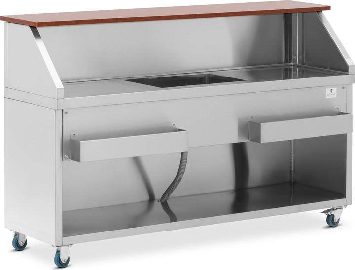 Produktbild Royal Catering Mobile Cocktail-Station Becken Eisfach Cocktailtheke Cocktailbar aus Edelstahl (Barlöffel + Cocktailrührer)