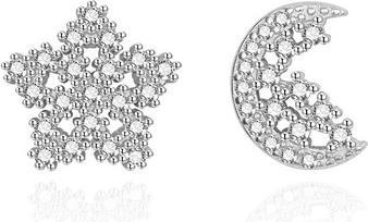 Actual product image Agato - Silver earrings Star and moon AGT-E004PW
