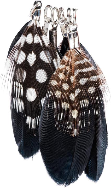 Image du produit Pracht Pendentif plume avec points, 6 pièces (Métal, Matériau naturel)