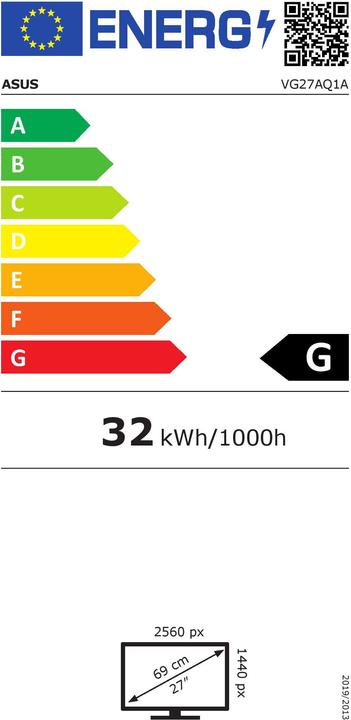 Energy Label ASUS TUF Gaming VG27AQ1A (2560 x 1440 pixels, 27")