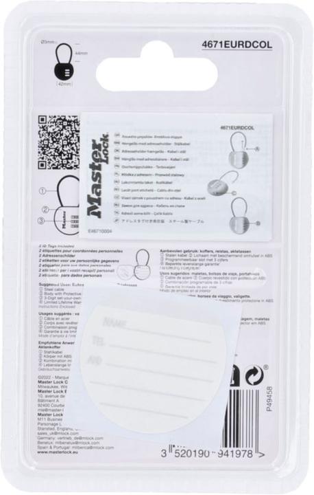 Immagine prodotto Master Lock Serratura a cavo