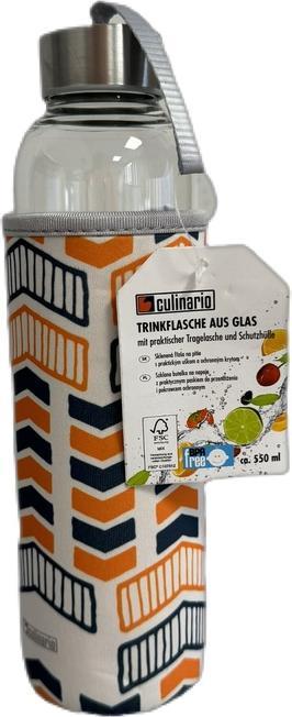 Culinario Mortale Trinkflasche aus Glas mit Hülle (0.55 l)