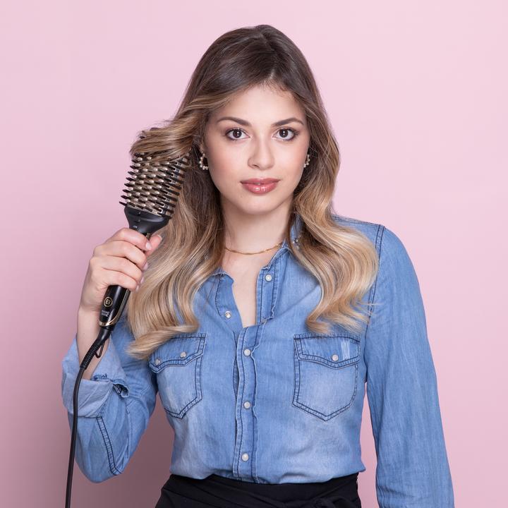 Actual product image Imetec Heated Brush 73W Max Smoothing and (Straightening iron)
