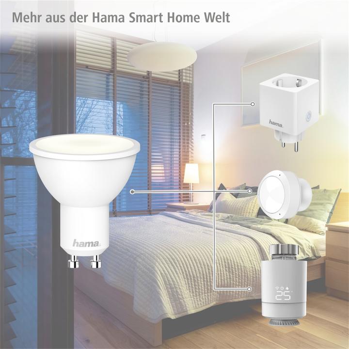 Image du produit Hama Lampe LED WLAN, GU10, 5,5 W, sans hub, pour commande vocale/par application, blanc (GU10, 5.50 W, 400 lm, 1 x, G)