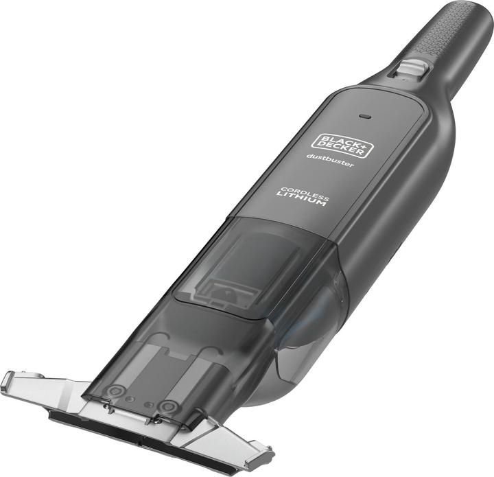Actual product image Black & Decker 12 V / 2.0 Ah Dustbuster SLIM 24Wh, with integrated wide suction nozzle, charging cable, upholstery