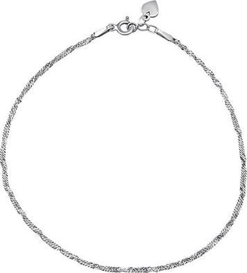 Produktbild Silvego Silver twisted curb chain on JessÂ's leg with heart ZT290375A