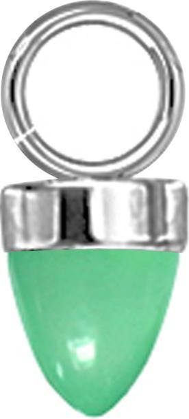 Actual product image Star Piercing Anhänger silber ein Kegel Glas grün (Glass, without brass, Surgical steel 316L)
