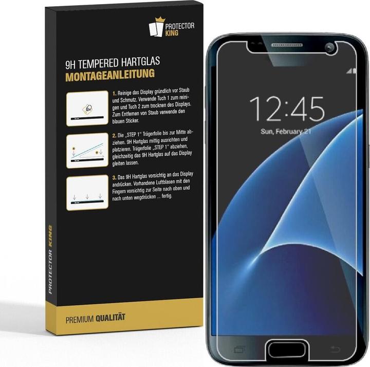 Actual product image Protectorking 3x 3D A++ real tempered 9H armoured glass CLEAR (3 Piece, Samsung Galaxy S7)