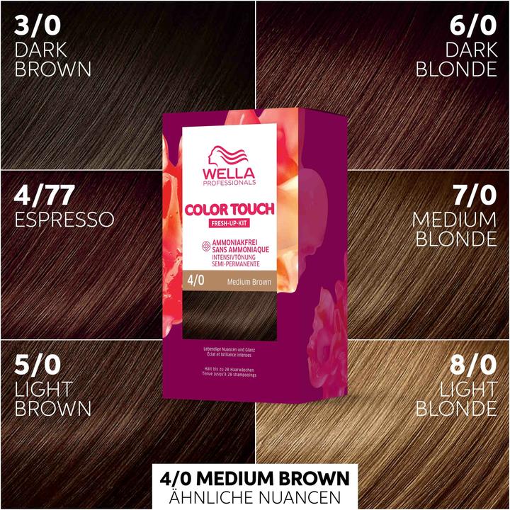Actual product image Wella Fresh-up kit (4/0 medium brown)