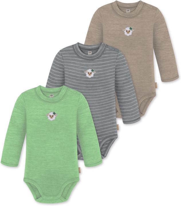 Normani 3er Pack Baby Merino Langarmbody „Tuai" - 9403
