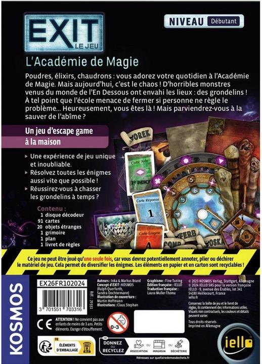 Immagine prodotto Iello EXIT L'Académie de Magie 10+/1-4 Data di uscita 8.11.2024 (Francese)
