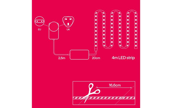 Image du produit Innr Smart Flex strip FL 140 C (Blanc chaud, Blanc neutre, Blanc froid, RGBW, 400 cm, Intérieur)