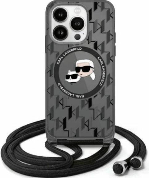 Actual product image Karl Lagerfeld KLHMP16SHCKCKLCK iPhone 16 6.1" czarny/black hardcase IML Crossbody Monogram Karl (Apple iPhone 16)