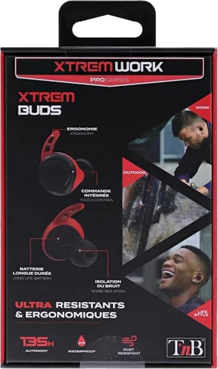 Image du produit T'nB Xtremework Ecouteurs intra-auriculaires IPX5,BT5.0,9h playtime,135h Batteriecase (pas de réduction du bruit, 9 h, Sans fil)