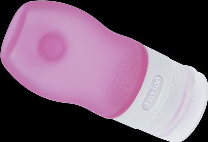 Produktbild Silikon Flasche für 37 ml Inhalt, pink, mit Saugnapf