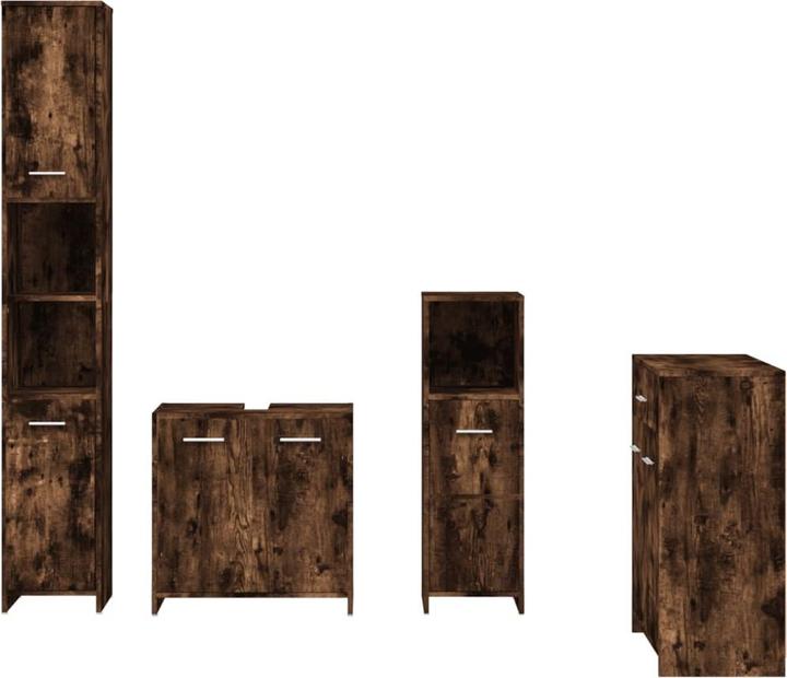 Produktbild VidaXL Badmöbel Set Badezimmermöbel Badezimmerschrank 4 tlg. Räuchereiche