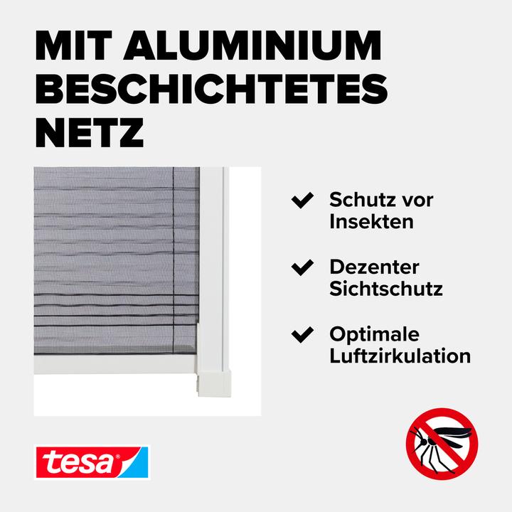 Actual product image tesa Aluminium pleated insect screen for roof windows, roller blind, telescopic, easy installation (164 x 102 cm)