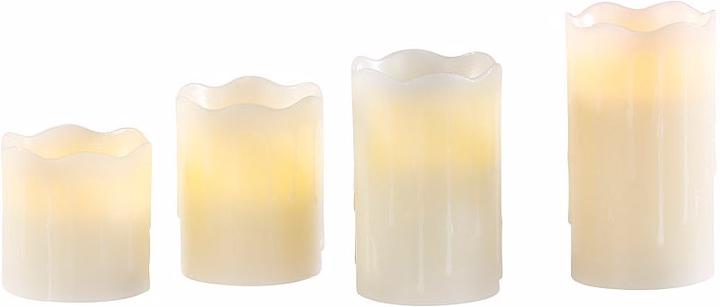 Produktbild Britesta 4 flackernde LED-Echtwachskerzen mit abgestufter Höhe, weiss (4 x)