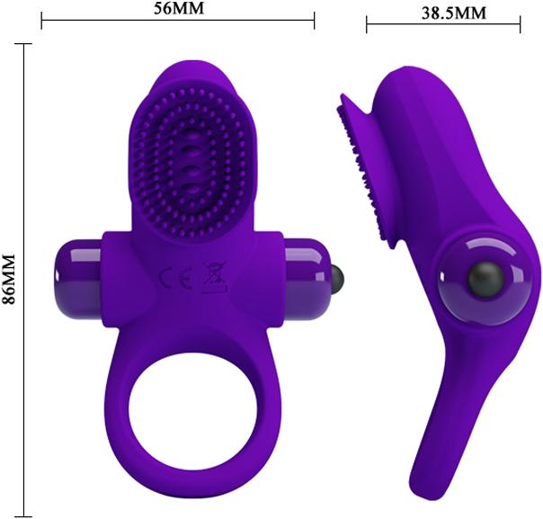 Actual product image Pretty Love Vibrating penis ring with perineum stimulator (5.60 cm)