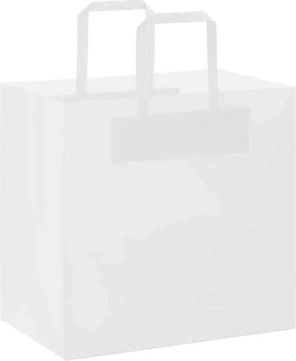 Actual product image VidaXL Kraft paper bags 50 pcs. with handle white 26x17x25 cm paper bag (Gift bag, 50 x)