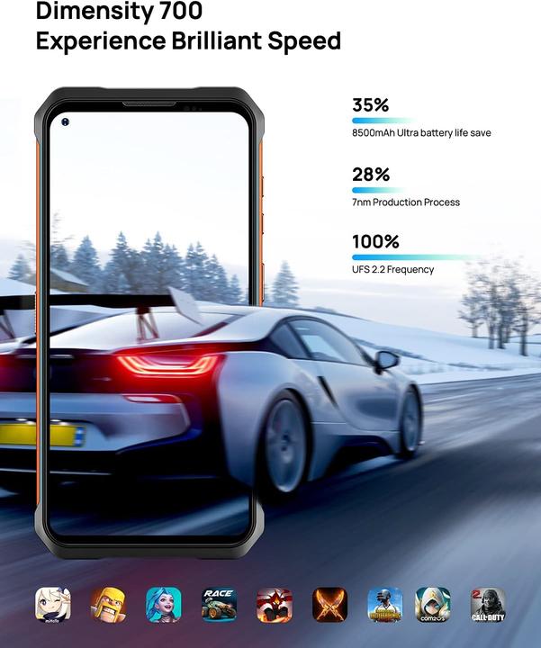 Produktbild Doogee V10 5G (128 GB, Golden Orange, 6.39", Dual SIM, 48 Mpx, 5G)