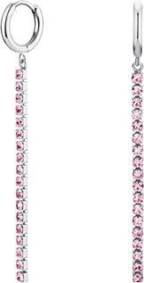 Rosefield - Charming steel earrings with pink crystals Tennis JETRS-J923