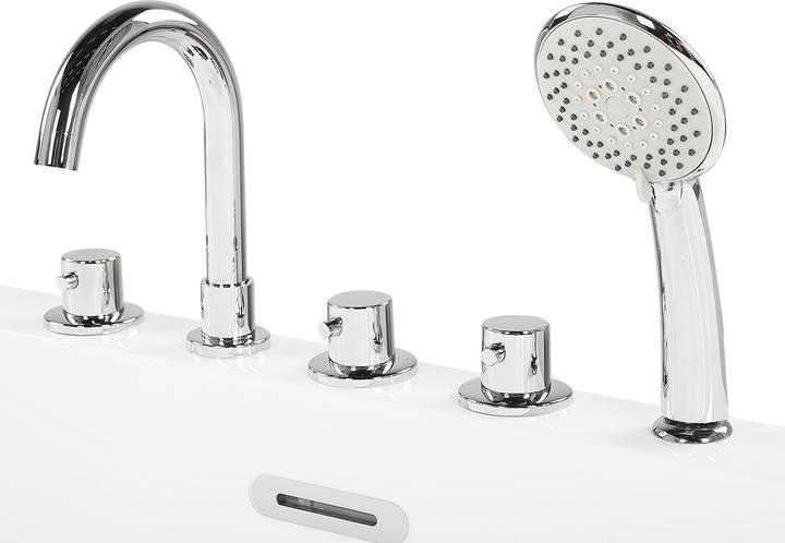 Produktbild Beliani Badewanne freistehend schwarz mit Armatur oval 170 x 80 cm ROTSO (286 l, 170 cm)