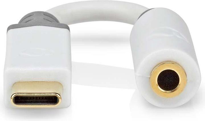 Produktbild Nedis CCBW65950WT01 USB-Adapter USB 2.0 USB-C™ Stecker 3.5 mm Buchse 0.1 m Rund Vergoldet PVC Weiss