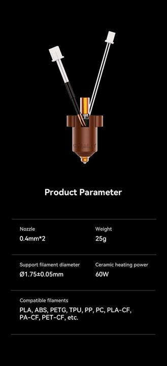 Image du produit Creality Élément chauffant Ender 3V3 KE Kit de blocs chauffants en céramique (Tube de grenaillage)