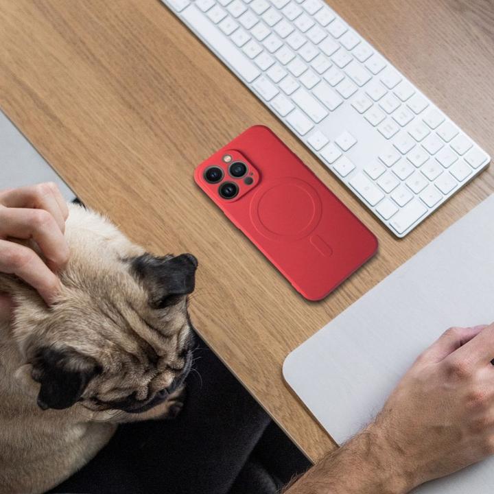 Image du produit OEM Back panel cover SILICONE MAG COVER case compatible with MagSafe for SAMSUNG S25 Plus red