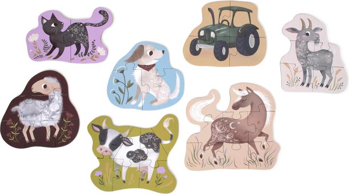 Actual product image Filibabba Set of 7 puzzles - Farm animals (7 pieces)