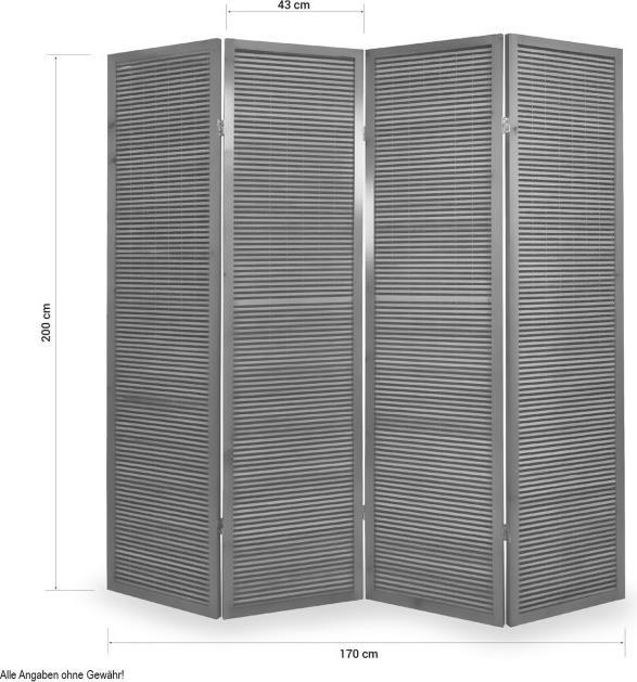 Produktbild Homestyle4u Raumteiler Höhe 2 m Paravent Spanische Wand Sichtschutz Sondergrösse 200cmx170cm