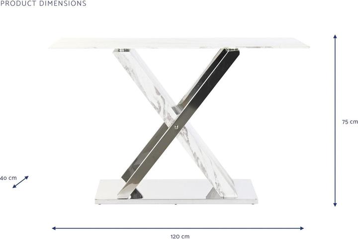 Actual product image DKD Home Decor Console White Grey Silver Crystal Steel 120 x 40 x 75 cm (120 x 40 x 75 cm)