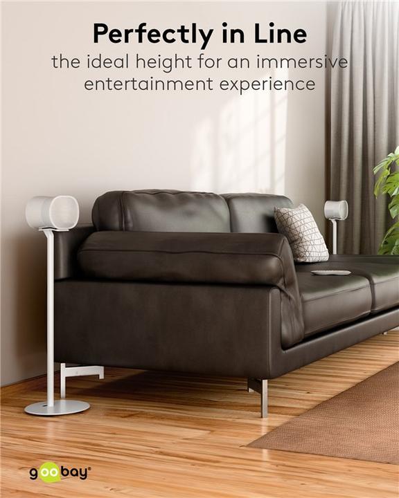Actual product image Goobay Speaker stand Modern Era 3 Base, white (1 pair, Stand, Not movable)