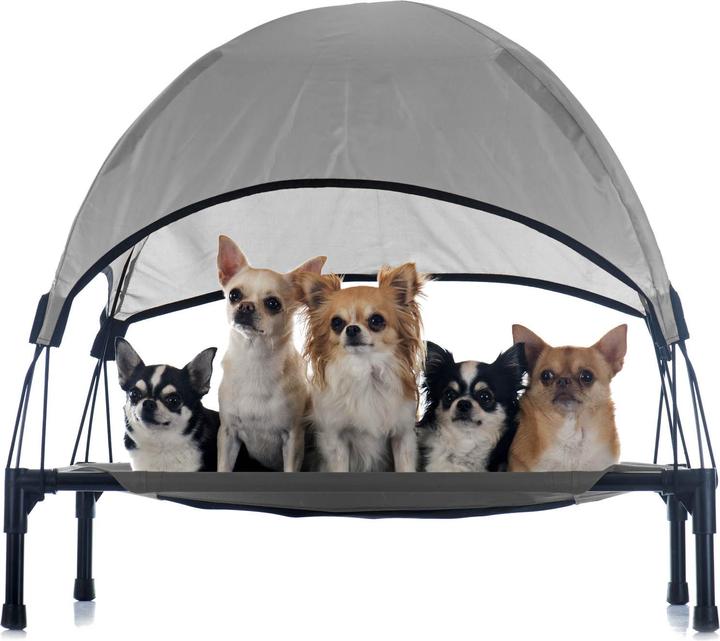 Immagine prodotto Wiltec Letto portatile per animali domestici relax all'aperto Letto per cani a baldacchino S Grigio (Cane)