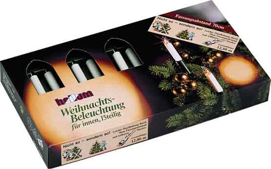 Immagine prodotto Hellum Lichterkette Schaftkerze 15 Kerzen klar für innen Schaft/Kabel grün 12,8m elfenbein (12.80 m)