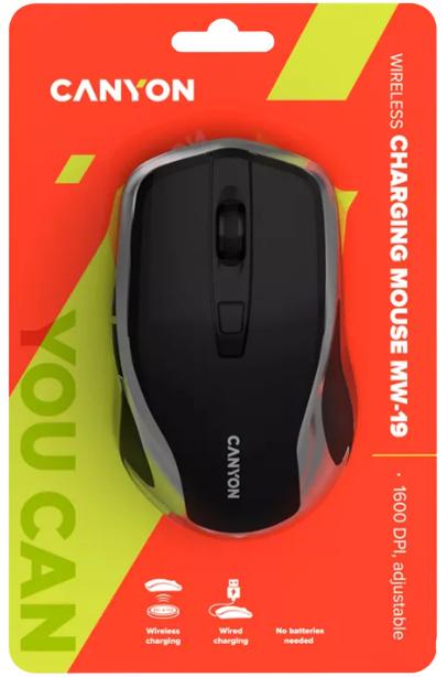 Immagine prodotto Canyon Mouse ricaricabile senza fili a 2,4 GHz con sensore Pixart, 6 tasti, silenzioso a destra (Senza fili)