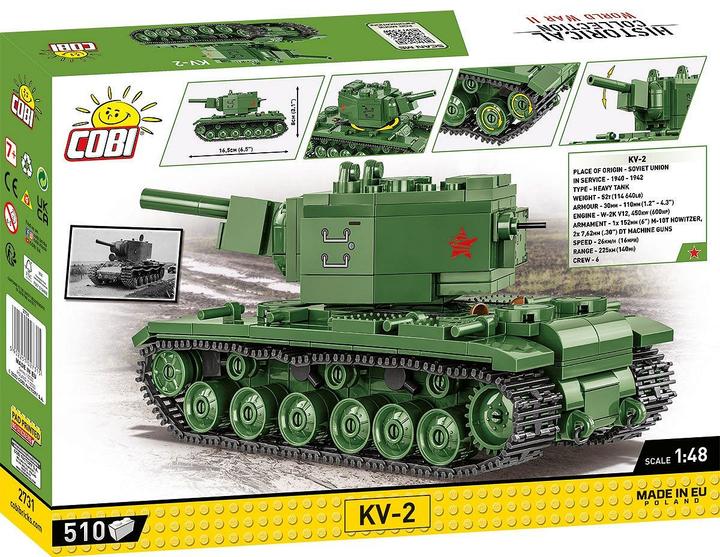 Actual product image Cobi Historical Collection 2731 - KV-2 Panzer WWII, 510 terminal blocks