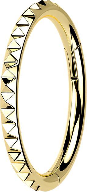 Produktbild Star Piercing Micro Segmentring klappbar vergoldet seitlich Pyramiden (ohne Messing, Titan G23)