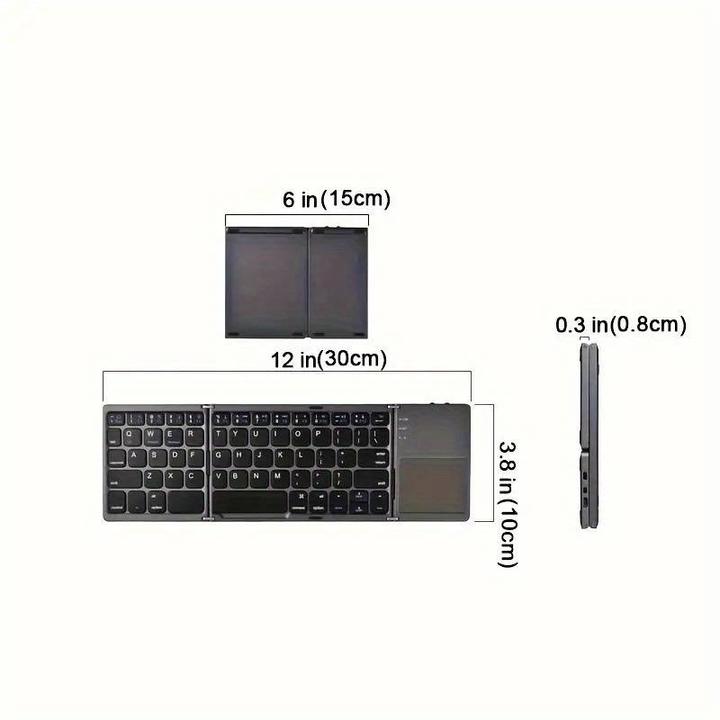 Immagine prodotto PhoneLook Mini tastiera QWERTY senza fili Bluetooth pieghevole con touch pad per smartphone e tablet (Android (Ing. Int.)