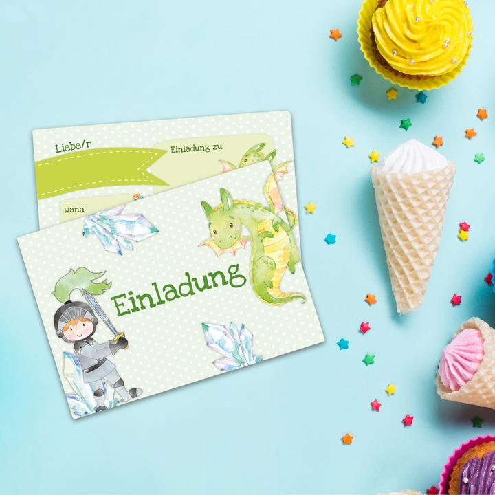 Image du produit Papierdrachen 12 cartes d'invitation pour un anniversaire - Chevalier (12 pcs)