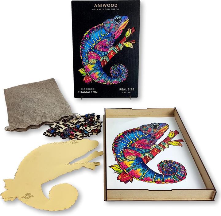 Image du produit Aniwood Puzzle motif caméléon (M) (150 pièces)