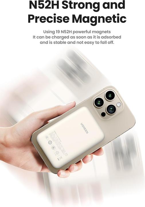 Immagine prodotto Ugreen Mini powerbank wireless con MagSafe (10000 mAh, 20 W, 37 Wh)