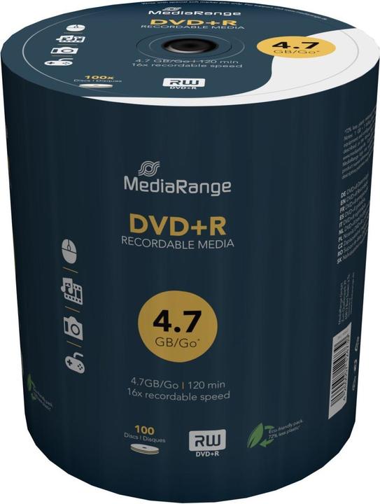 Produktbild MediaRange DVD+R Medien 4.7GB,16x,100er Sp (100 x)