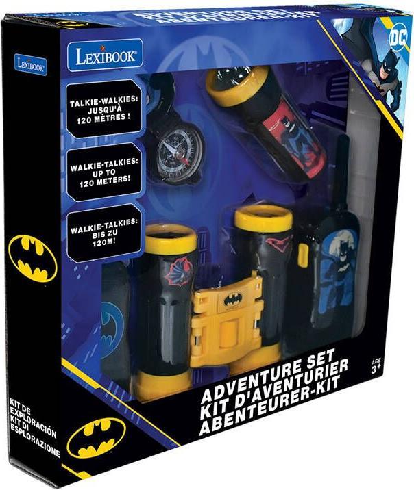 Produktbild Lexibook Batman Abenteuerset mit 2 Walkie Talkies bis zu 120m Reichweite, Fernglas, Taschenlampe, Kompass (0.12 km)
