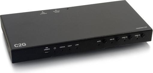 Image du produit C2G Dual HDMI® HDBaseT 4K + VGA, 3,5 mm et RS232 sur boîtier d’extension émetteur de commutation Cat ver