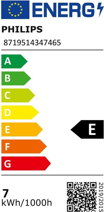 Energie-Label Philips Professional CorePro (E14, 6.50 W, 806 lm, 1 x, E)